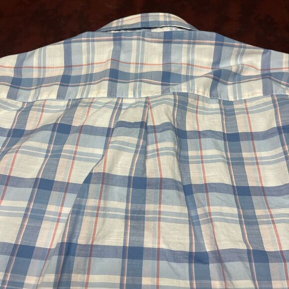 Peter Millar blue white pink plaid long sleeve button down shirt, size XL - Picture 10 of 13